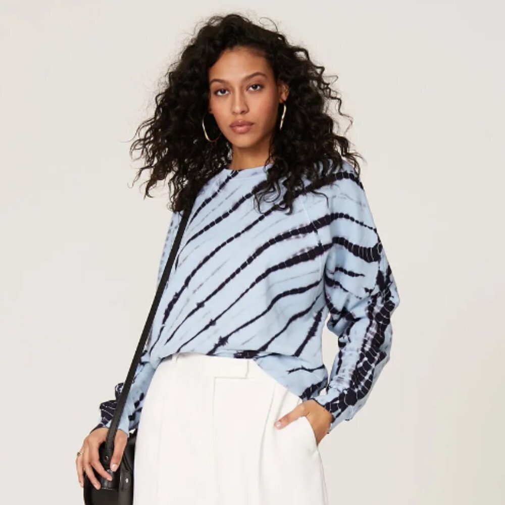Proenza Schouler White Label Raglan Tie Dye Sweatshirt in blue size XS